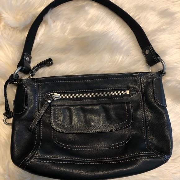 Fossil Bags Fossil Black Leather Shoulder Handbag Poshmark